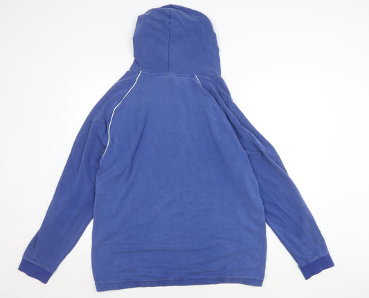 Hugo Boss Men's XL Blue Pullover Hoodie, Logo Accents