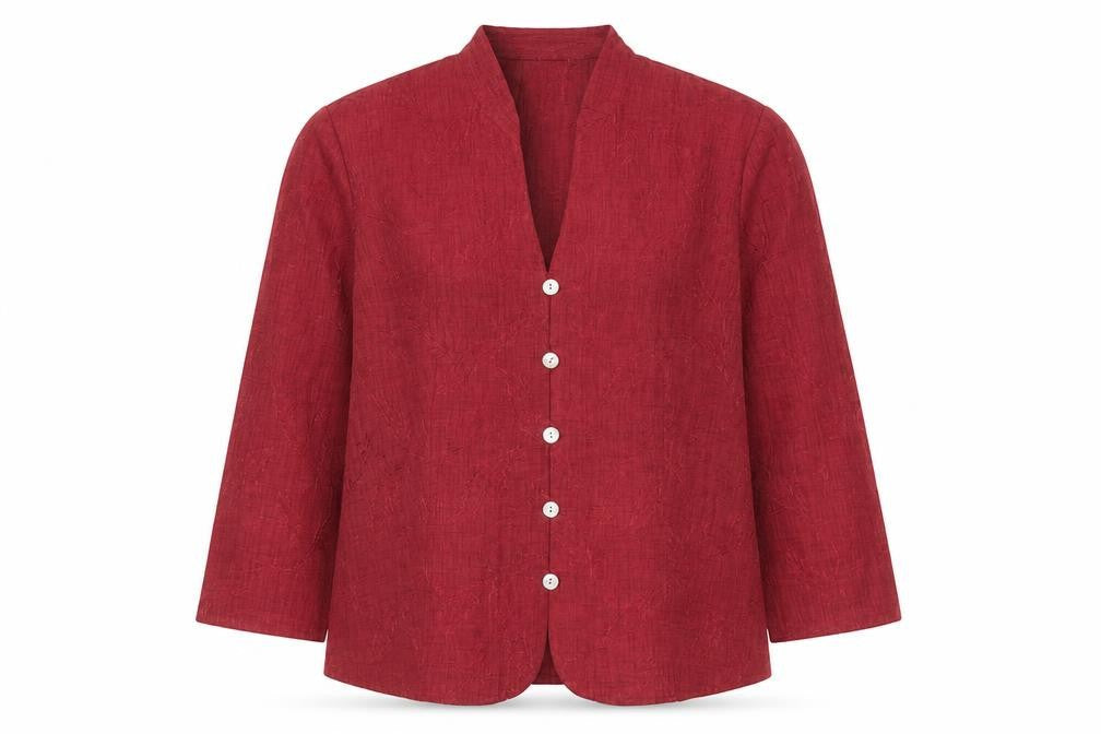 Womens UK Size 10 Eastex Red Polyester Blouse