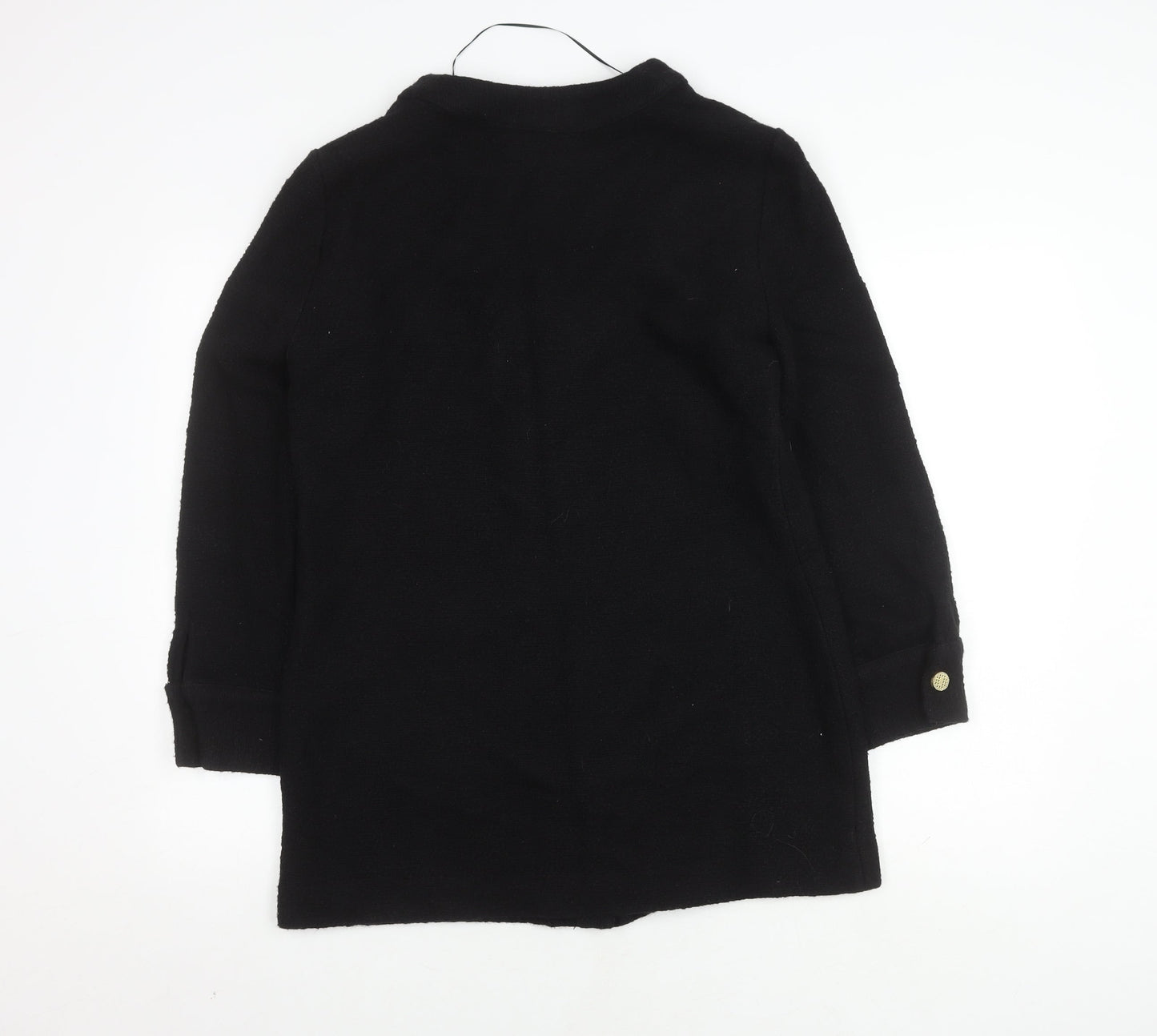 Zara Women's Black Wool Coatigan Size 2, Casual Mid-Length