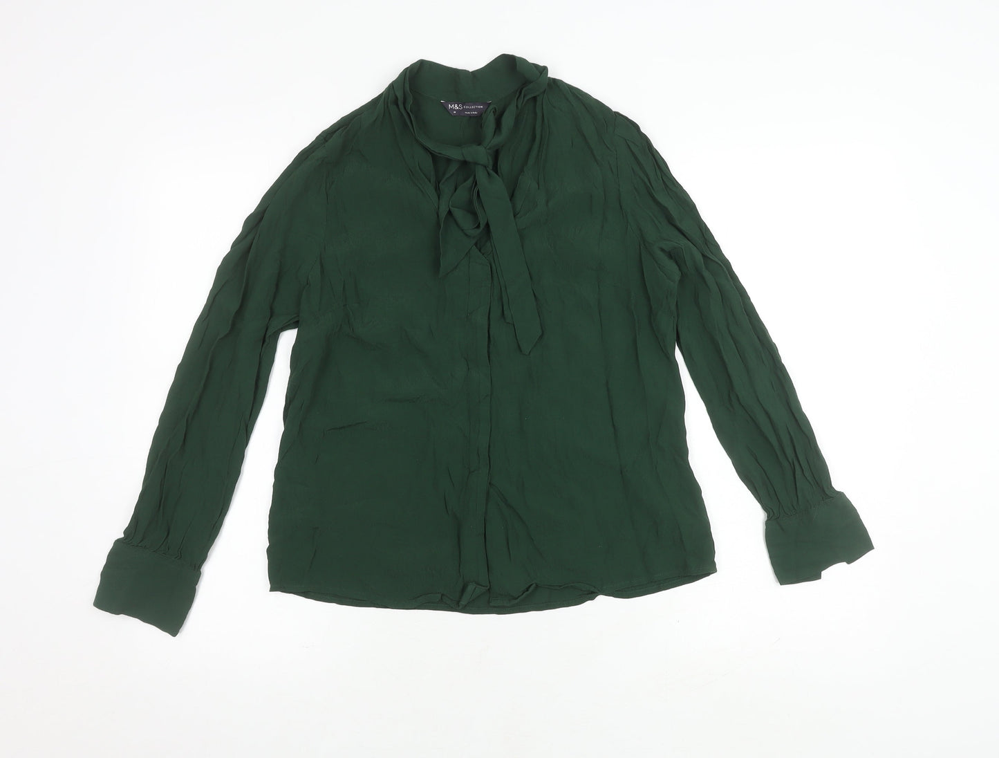 Marks and Spencer Women's Green Blouse Size 10