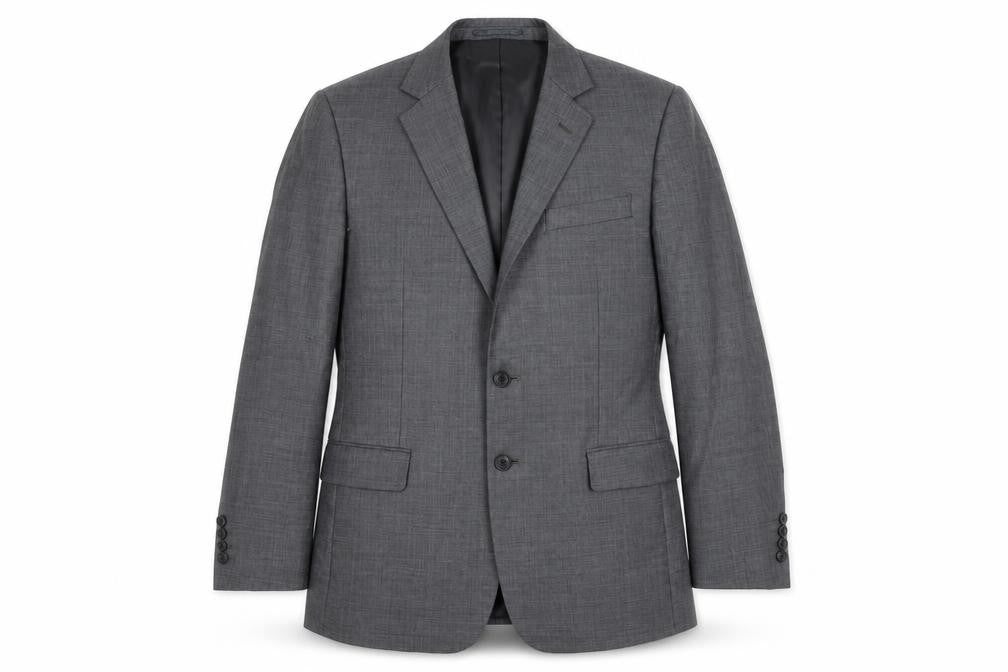 Mens 40 Chest Regular Jaeger Grey Two-Button Suit Jacket