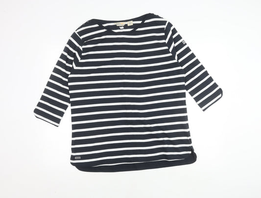 Regatta Women's Black Striped T-Shirt, Size 18