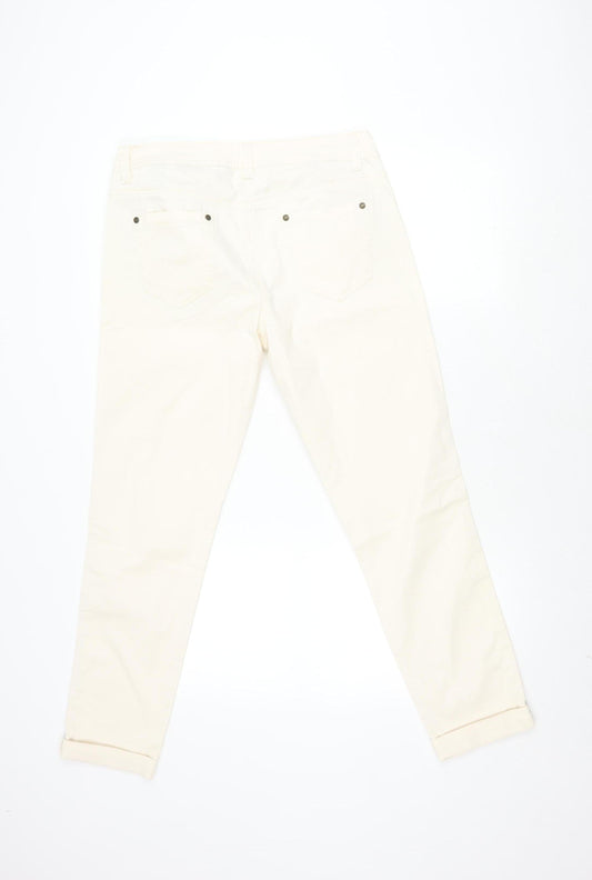 Next Women's Ivory Skinny Trousers Size 14