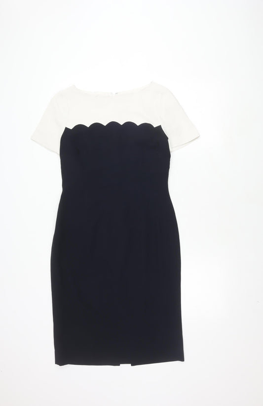 Hobbs Women's Black & White Sheath Dress - Size 10