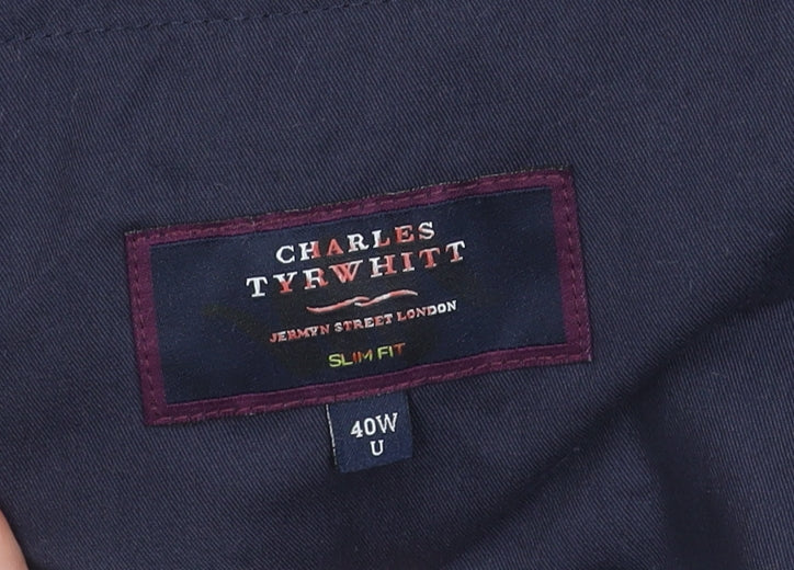 Charles Tyrwhitt Men's Blue Slim Fit Suit Trousers