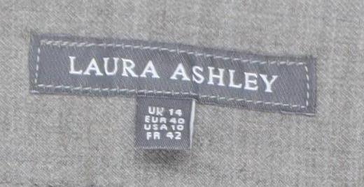 Laura Ashley Women's Grey Wool Trousers, Size 14, Elegant Wide-Leg