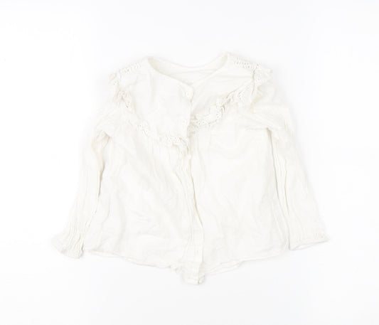 Zara Girls Ivory Crochet Blouse 3-4 Years