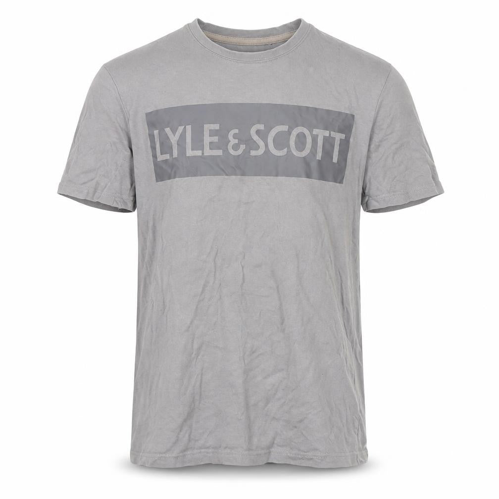 Mens UK Size 14/15 Years Lyle & Scott Grey  Cotton T-Shirt