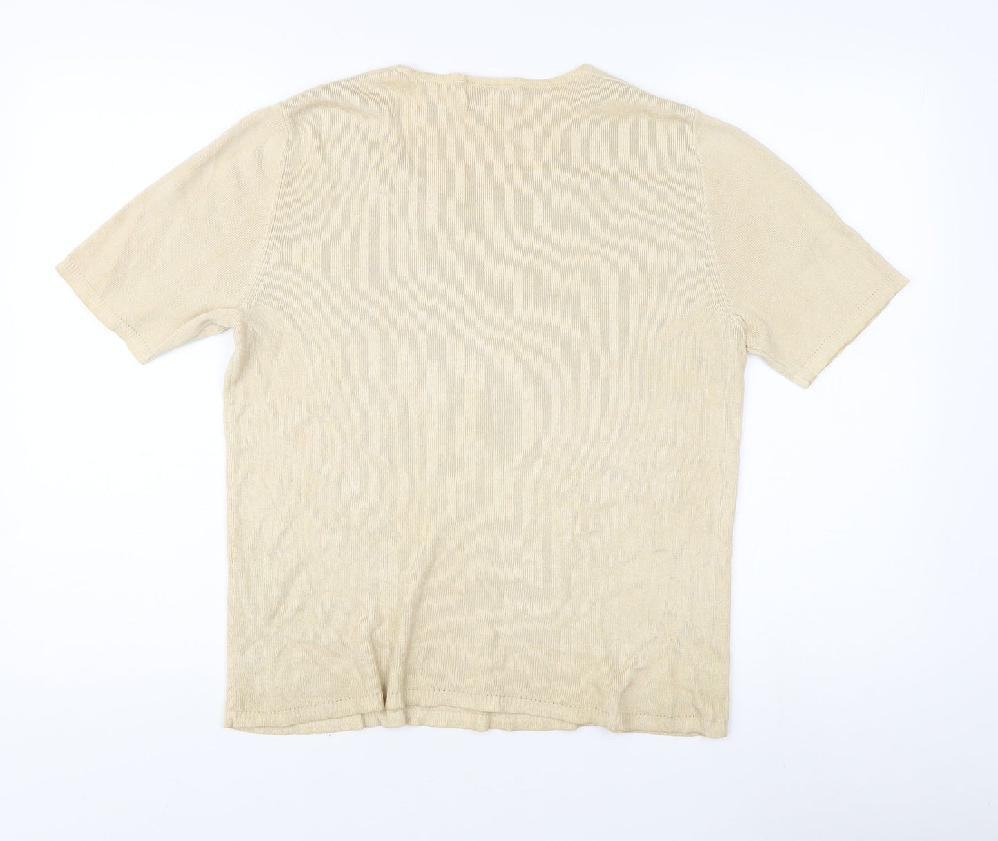 Riddella Beige Women's Short Sleeve Knit Top