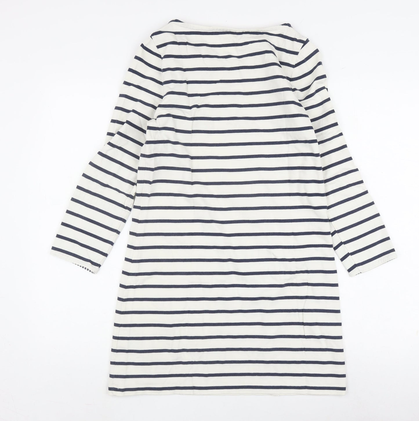 Boden Women's White Striped Shift Dress Size 8