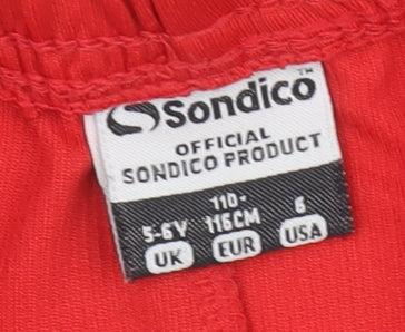 Sondico Boys Red Athletic Football Shorts 5-6 Years