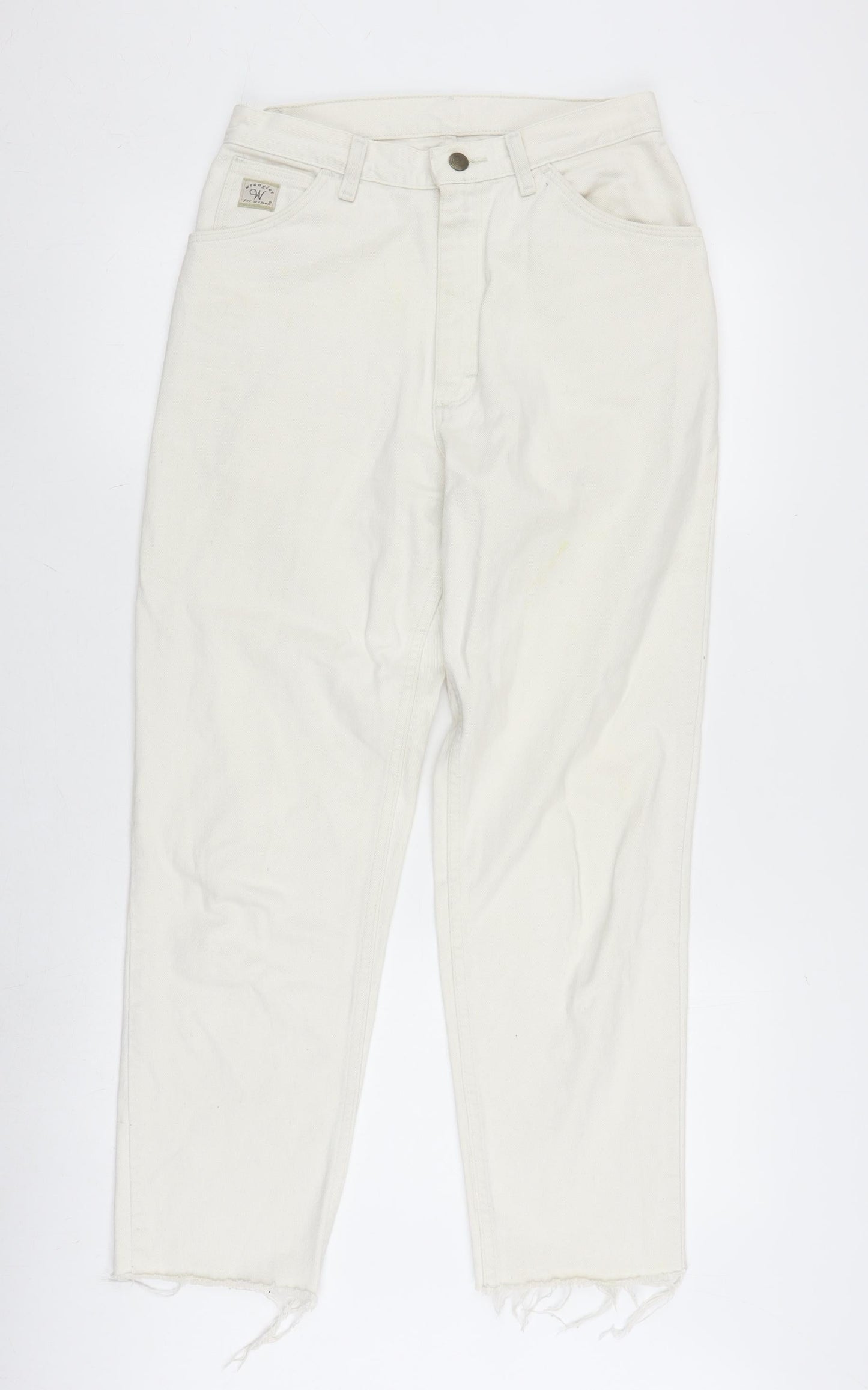 Wrangler Women's White Jeans Size 10 Frayed Accent