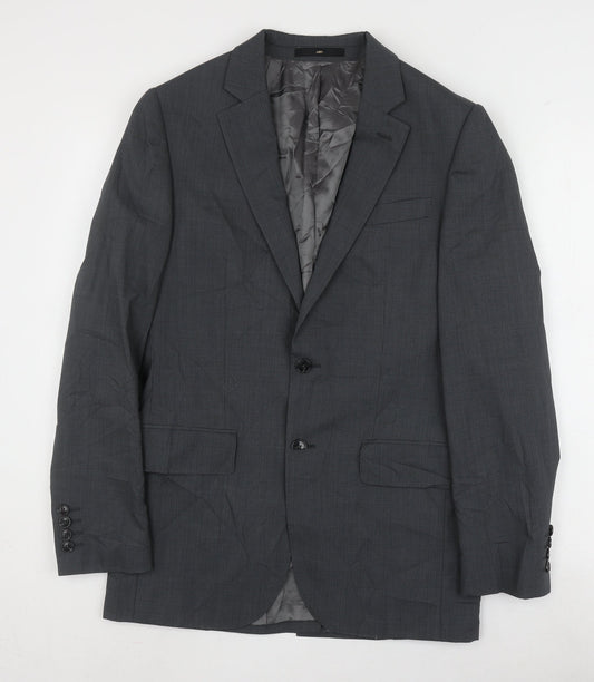 Jaeger Men's Grey Wool Blazer Jacket 36R