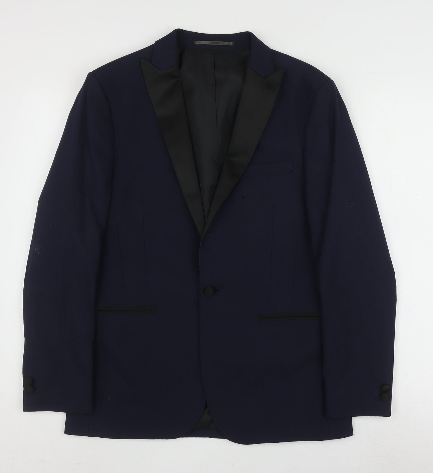 Moss London Blue Men's Slim Fit Tuxedo Jacket 38 Short