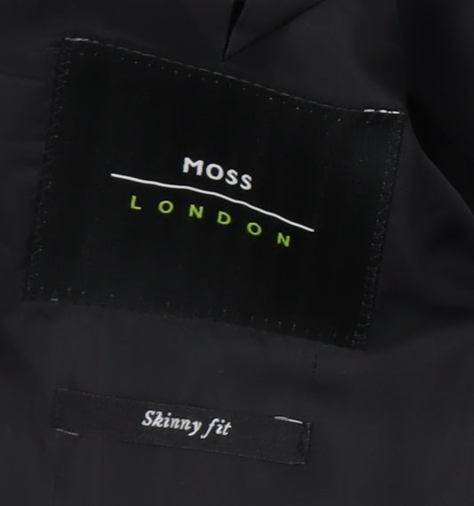 Moss London Blue Men's Slim Fit Tuxedo Jacket 38 Short