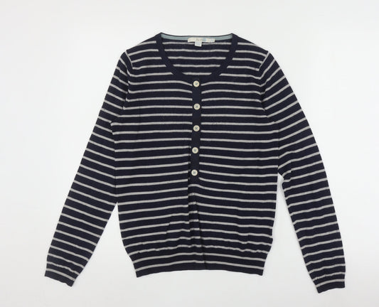 Boden Women's Striped Cardigan UK 12 - Classic Wool Knit