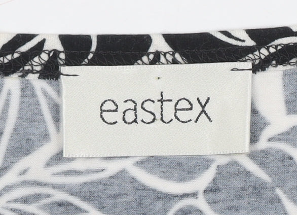 Eastex Women's Black Floral Wrap Blouse Size 10
