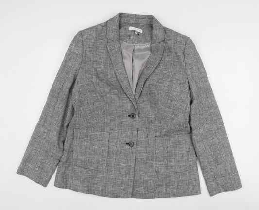 Rjr. John Rocha Women’s Grey Check Suit Jacket Size 16