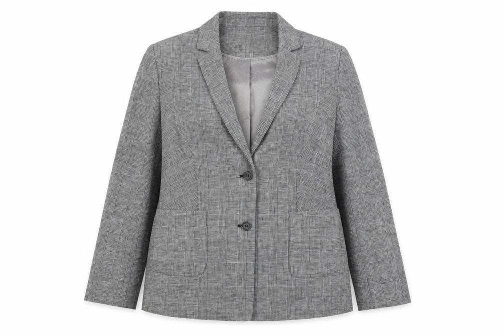 Rjr. John Rocha Women’s Grey Check Suit Jacket Size 16