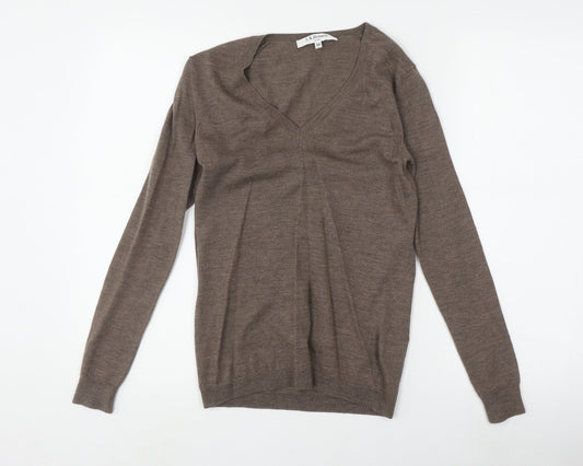 L.K. Bennett Women's Brown V-Neck Pullover Jumper XS