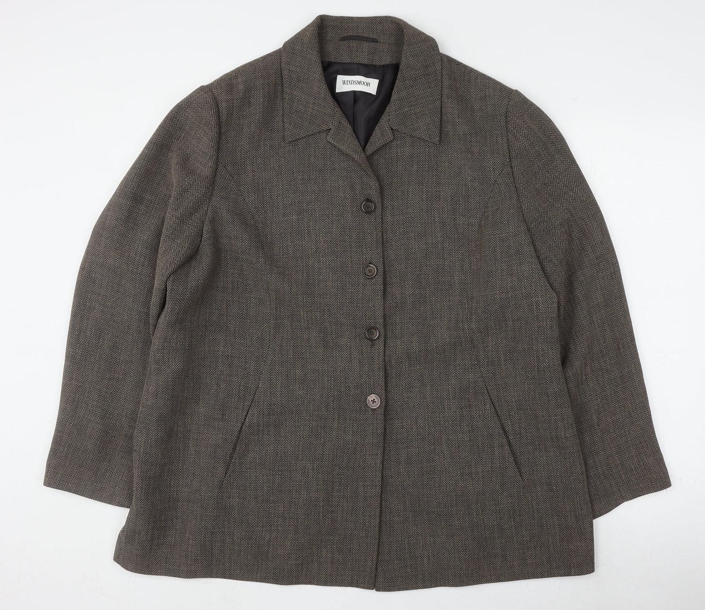 Windsmoor Women's Brown Size 20 Herringbone Suit Jacket