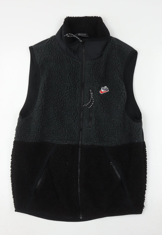 Nike Men's Black Waistcoat, Size S, with Full Zip