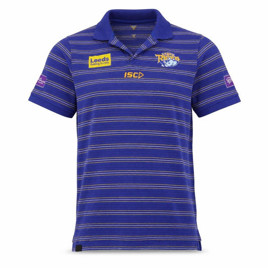 ISC Men's Blue Striped Polo Shirt - Size S