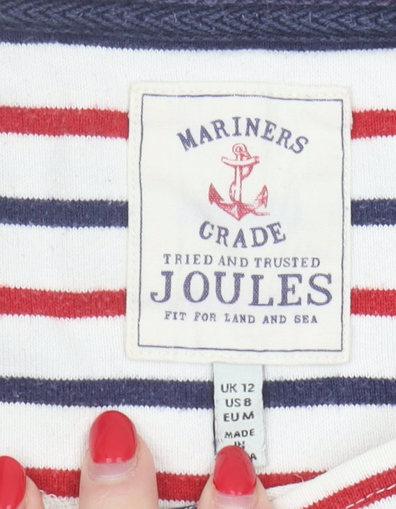 Joules Women's Multicoloured Striped T-Shirt, Size 12