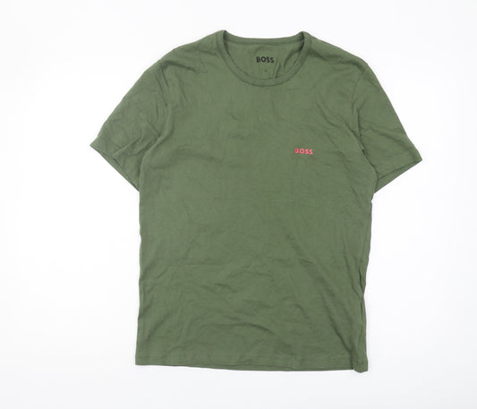 BOSS Men’s Green Short Sleeve Crew Neck T-Shirt - M