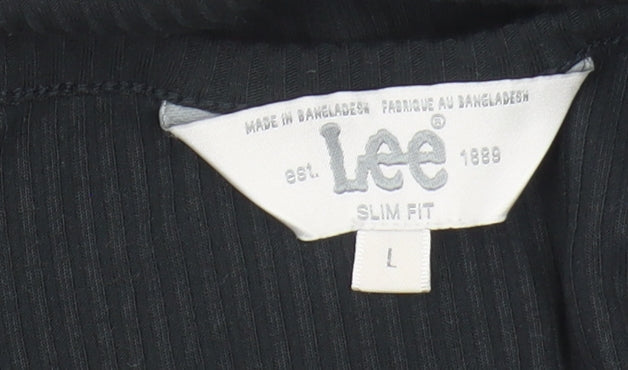 Lee Women's Black Slim Fit Long Sleeve T-Shirt - Size L