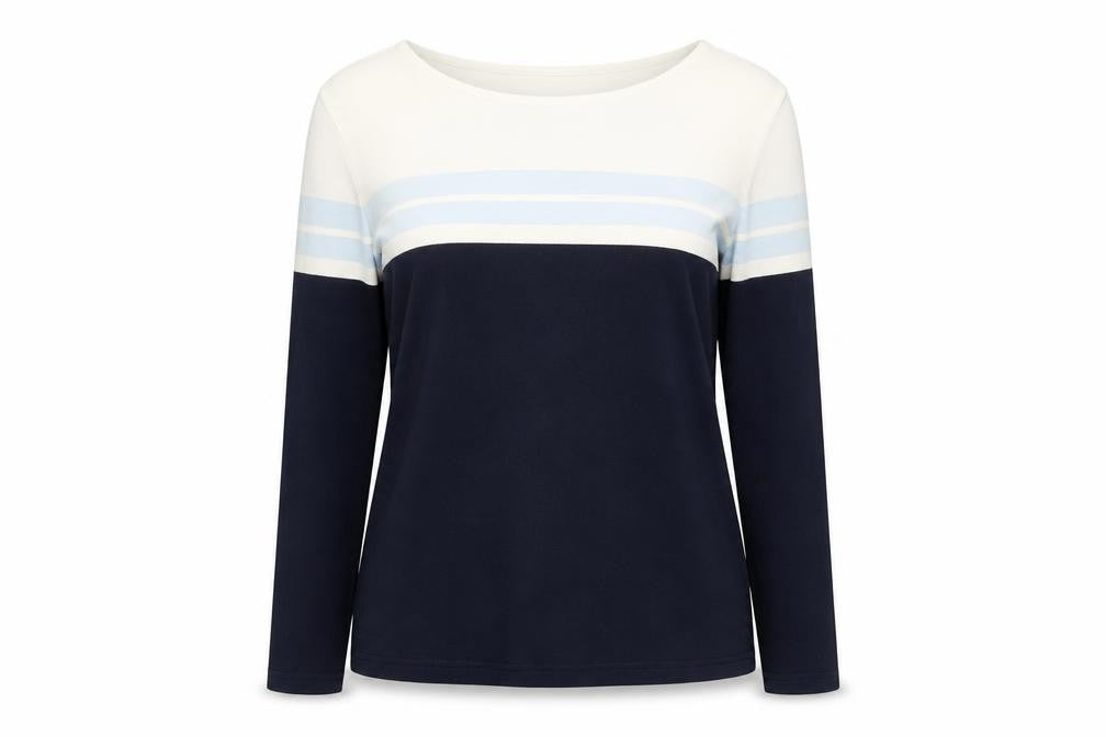 Womens UK Size 10 Maine New England Blue 100% Cotton T-Shirt