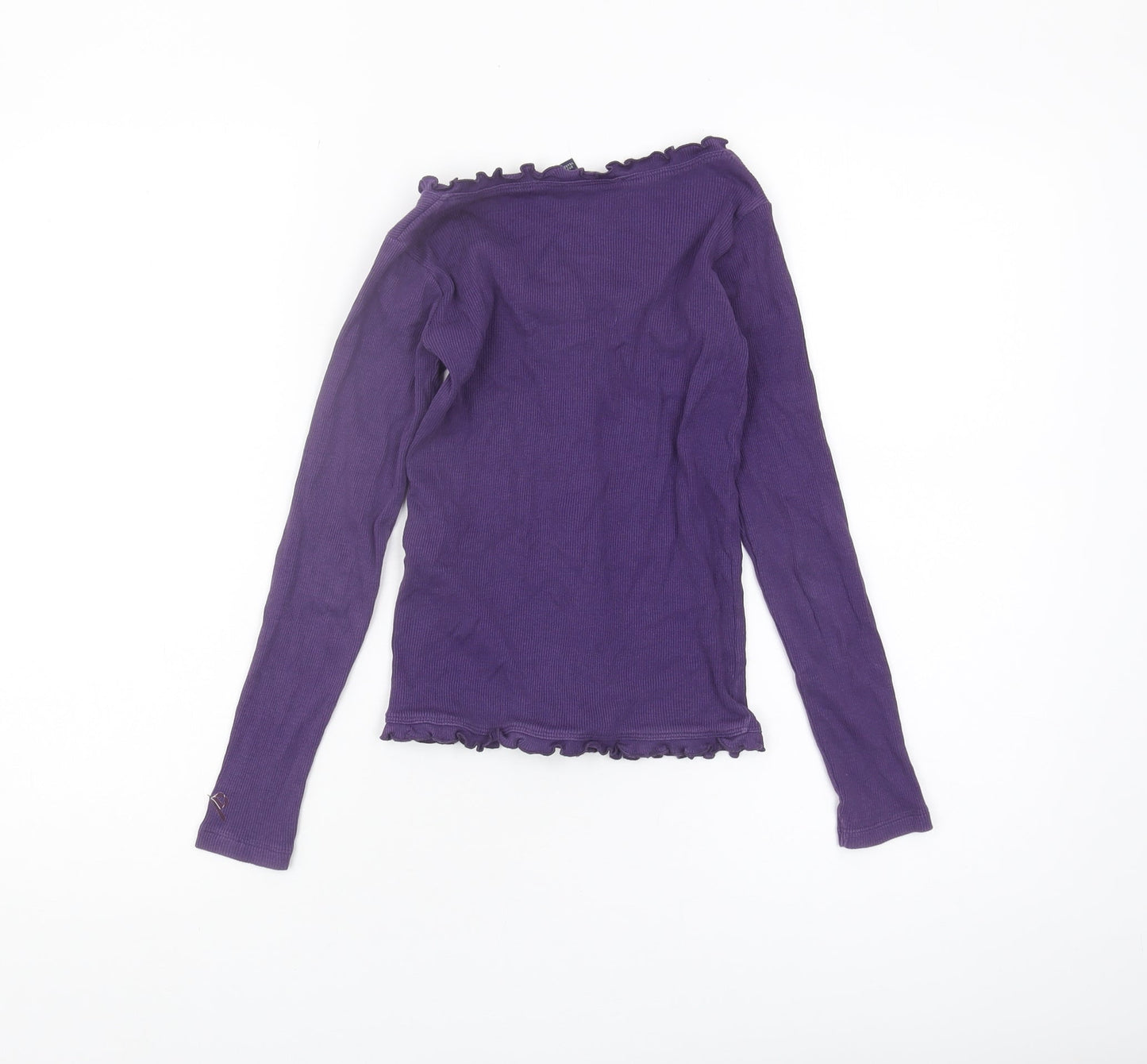 Lili Gaufrette Girls Purple Button-Up Top Long Sleeve Size 10