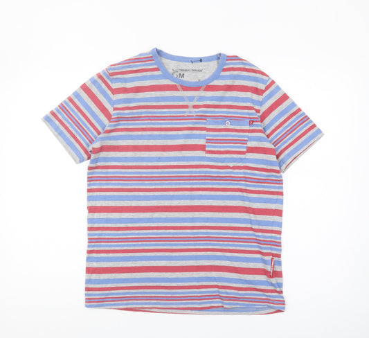 Criminal Damage Men's Multicoloured Striped T-Shirt