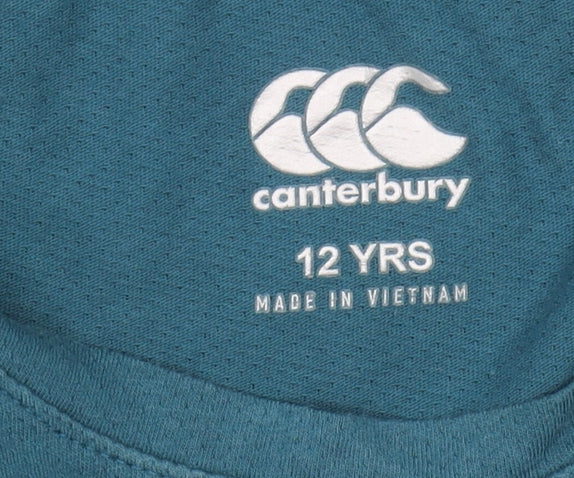 Canterbury Boys Blue Rugby T-Shirt 12 Years Short Sleeve