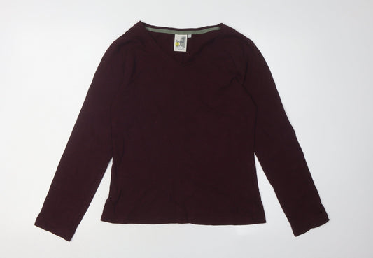 Weird Fish Women's Purple V-Neck Long Sleeve Top