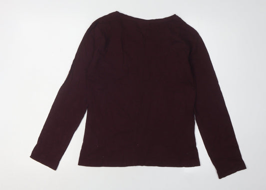 Weird Fish Women's Purple V-Neck Long Sleeve Top