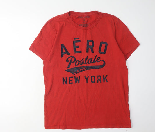 Aéropostale Men's Red Graphic T-Shirt, Size L