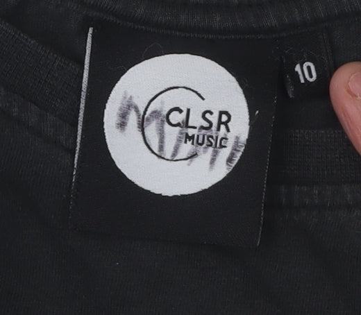 CLSR MUSIC Women's Black T-Shirt Size 10