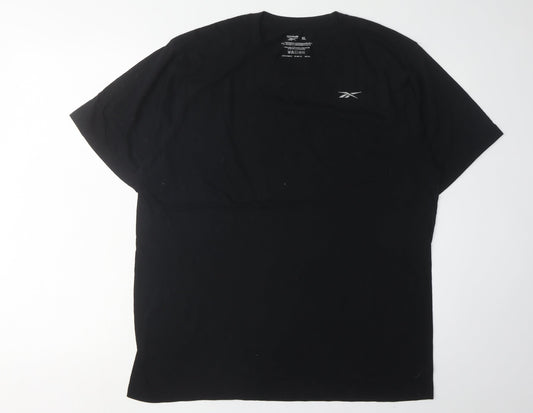 Reebok Men's Black XL Crew Neck T-Shirt Solid Logo