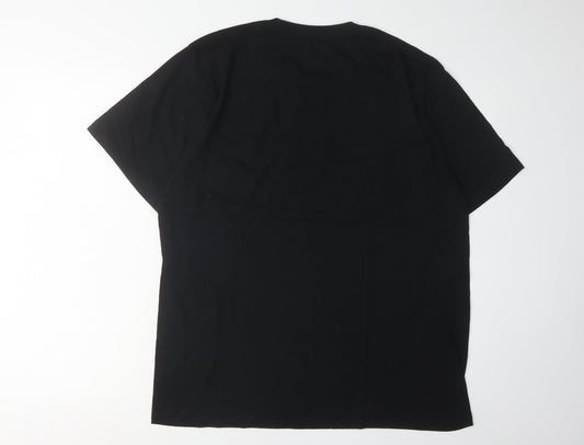 Reebok Men's Black XL Crew Neck T-Shirt Solid Logo