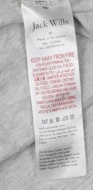 Jack Wills Men's XS Grey Cotton Crew Neck T-Shirt