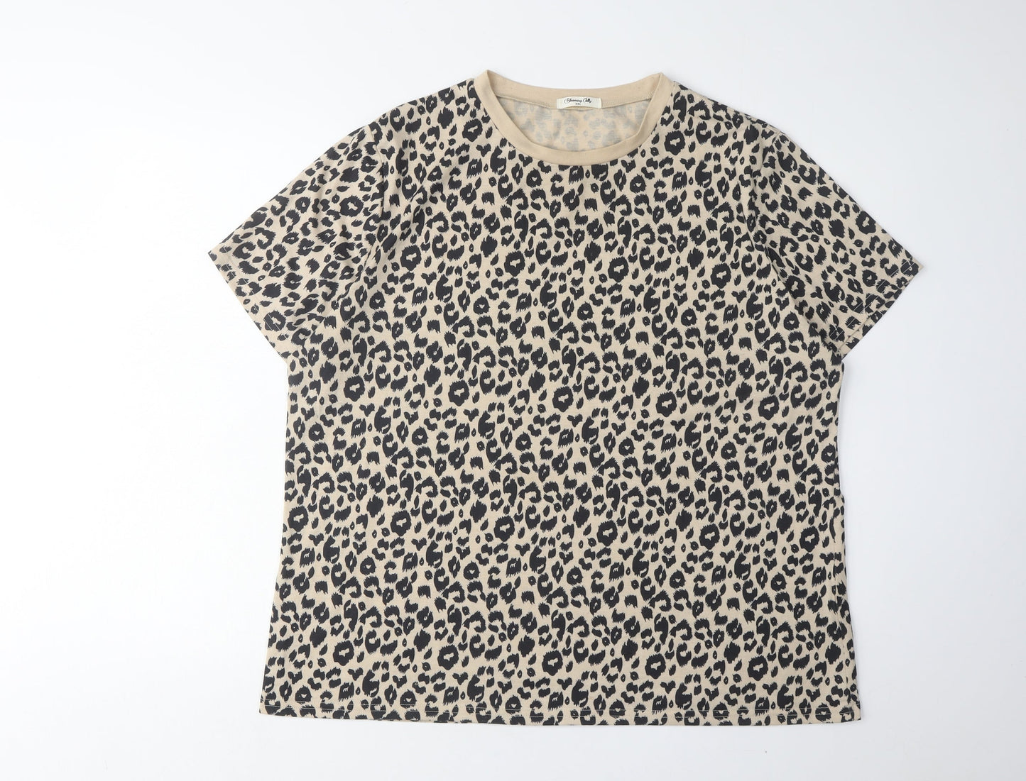 Blooming Jelly Women's Beige Animal Print T-Shirt 2XL