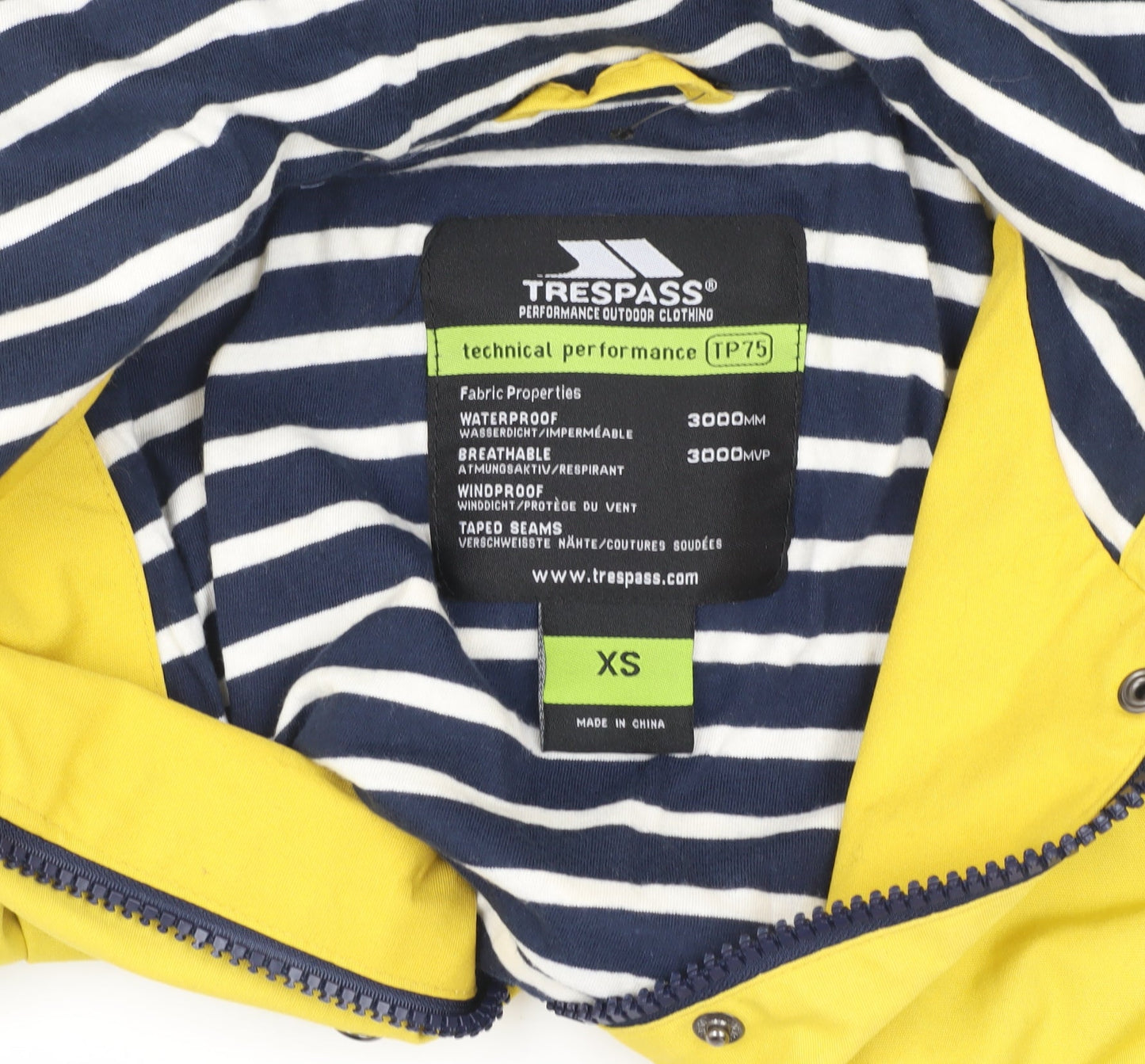 Trespass Women's Yellow Parka XS Waterproof Jacket