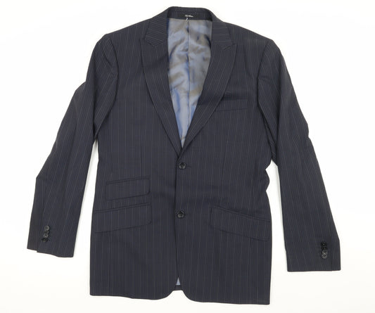 Ted Baker Men's Blue Striped Blazer Size 3 Classic Style