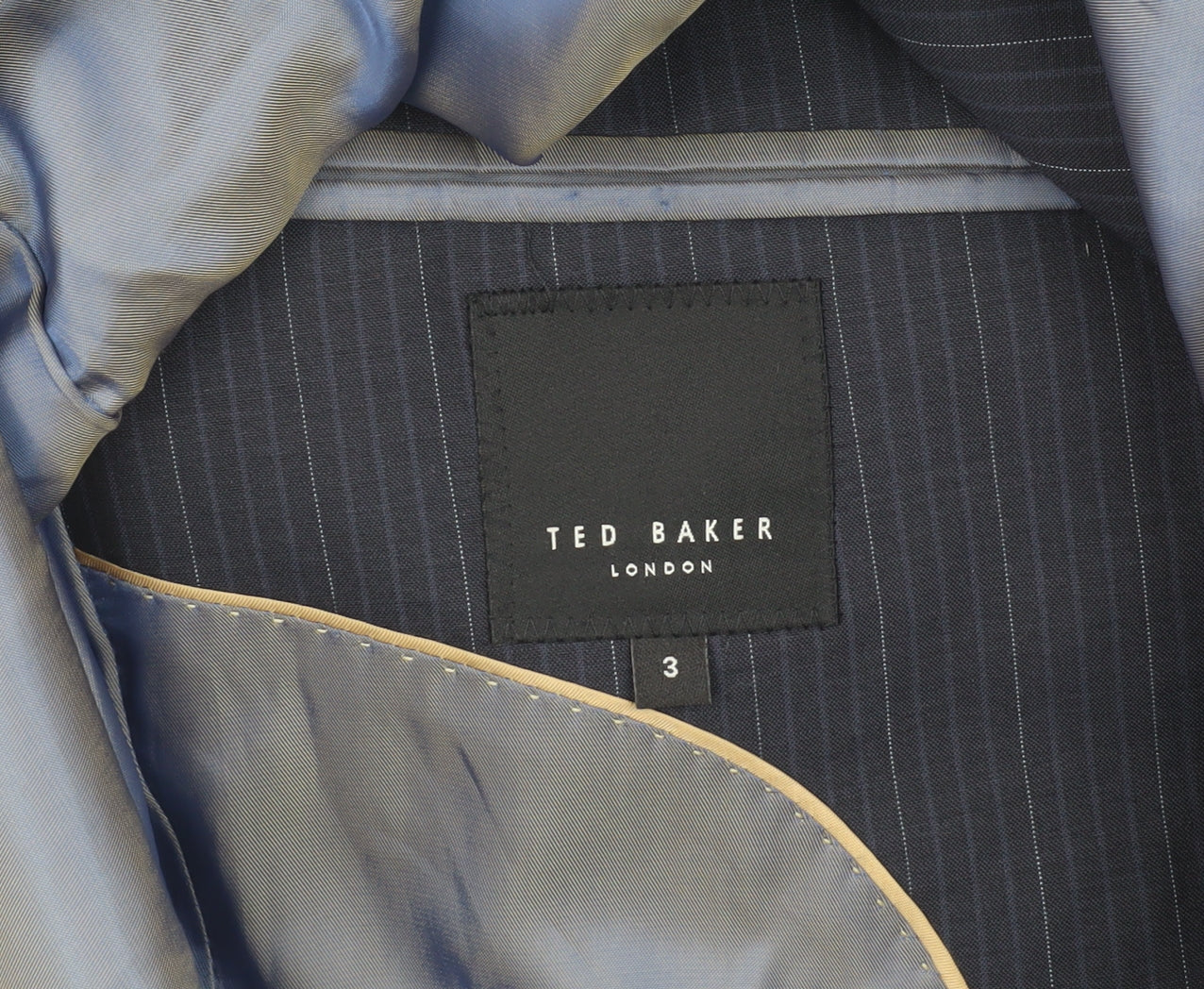 Ted Baker Men's Blue Striped Blazer Size 3 Classic Style