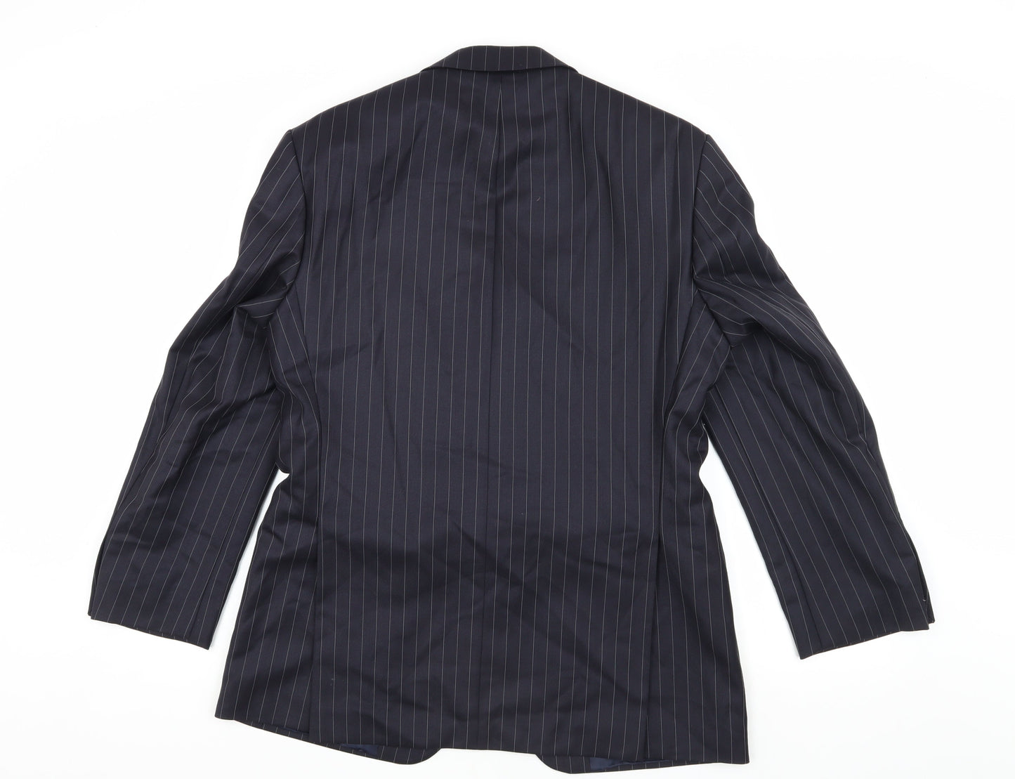 DAKS Men's Blue Striped Wool Blazer Jacket 36S