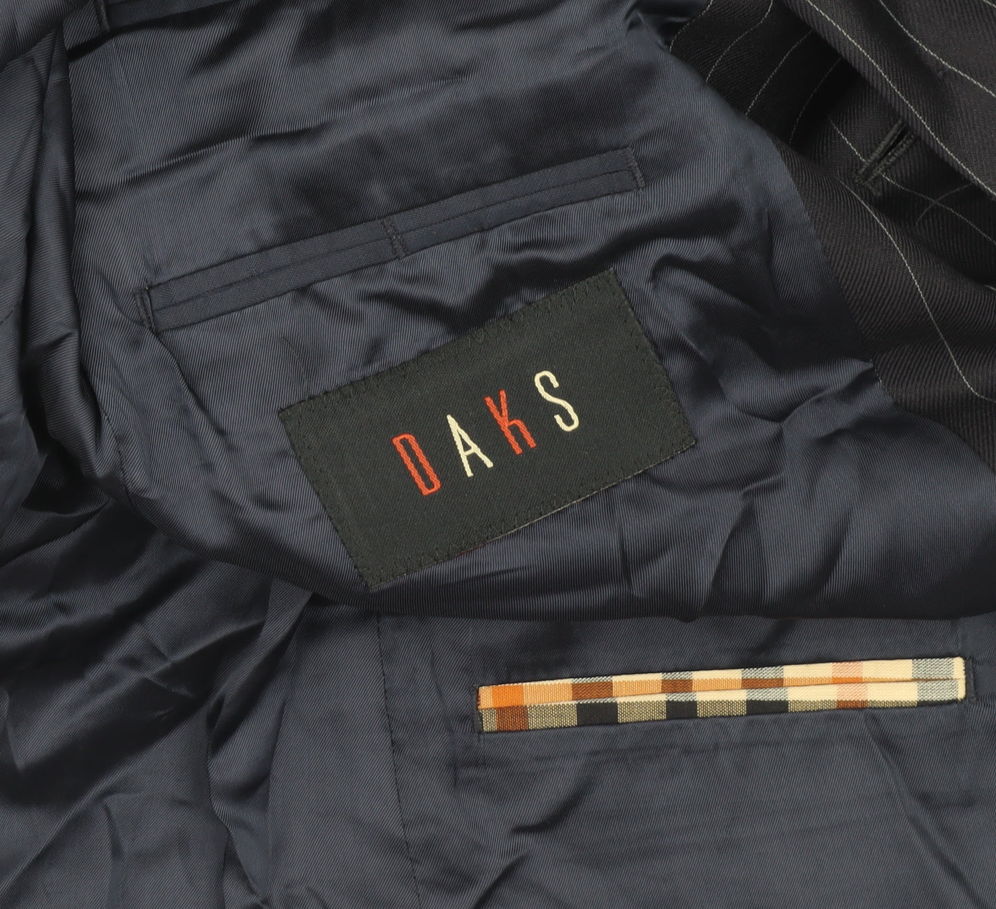 DAKS Men's Blue Striped Wool Blazer Jacket 36S