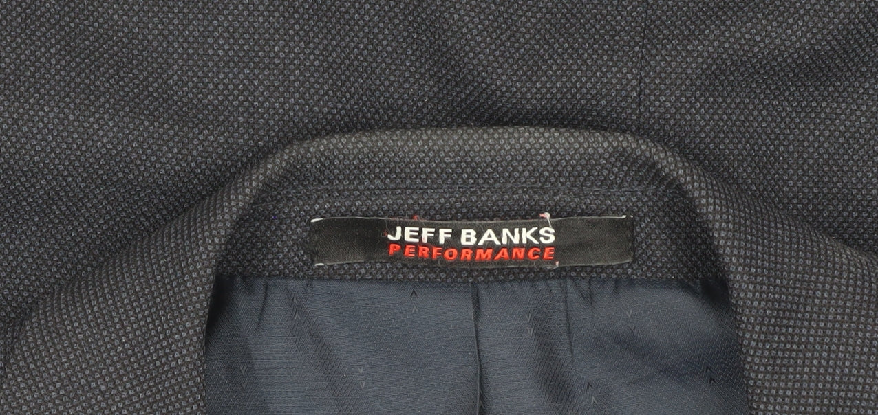 Jeff Banks Men's Blue Blazer, 38, Regular Fit, Formal