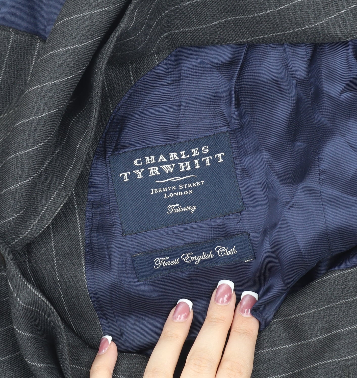 Charles Tyrwhitt Grey Striped Men's Blazer 42R