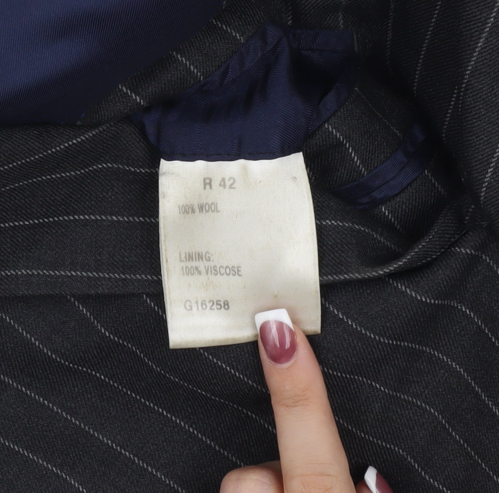 Charles Tyrwhitt Grey Striped Men's Blazer 42R